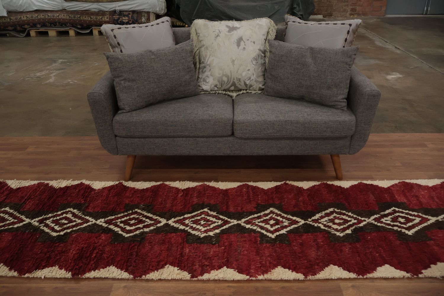 Handmade Moroccan Wool Runner Rug 3x12