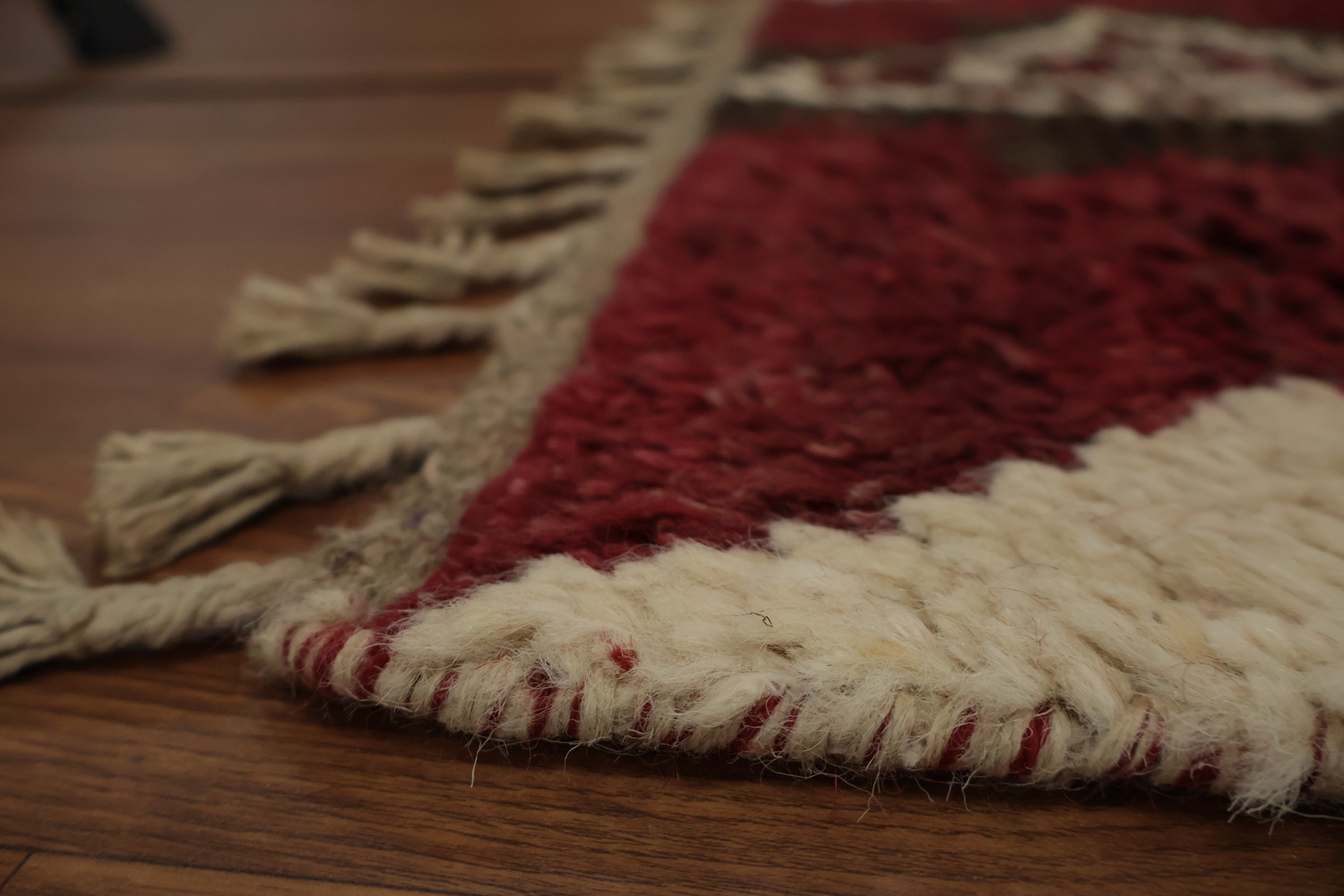 Handmade Moroccan Wool Runner Rug 3x12