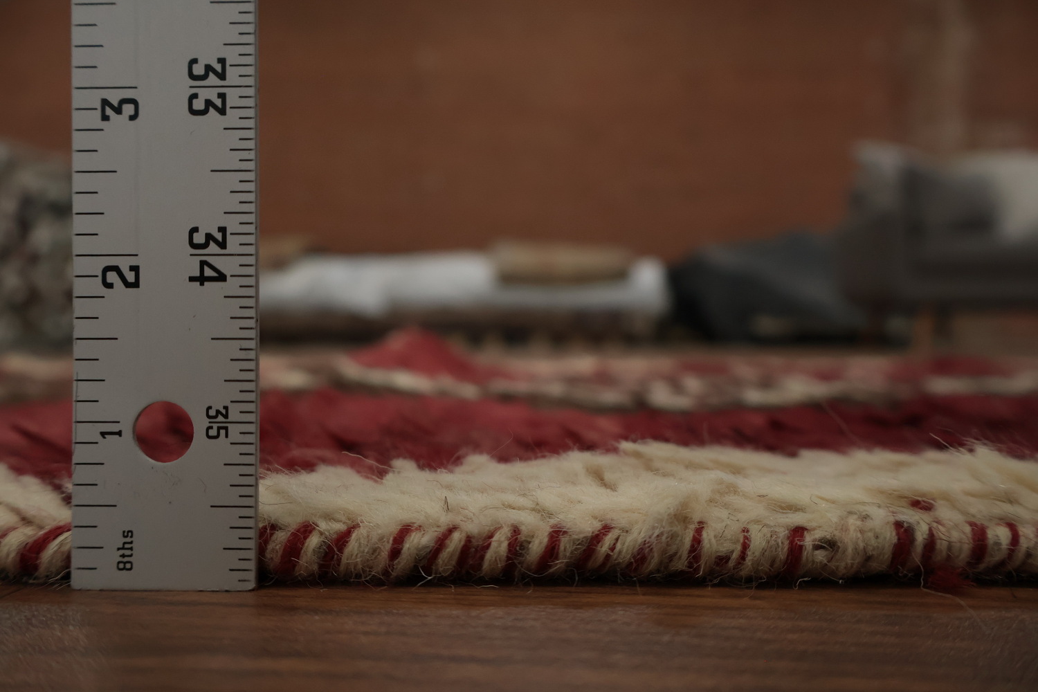 Handmade Moroccan Wool Runner Rug 3x12