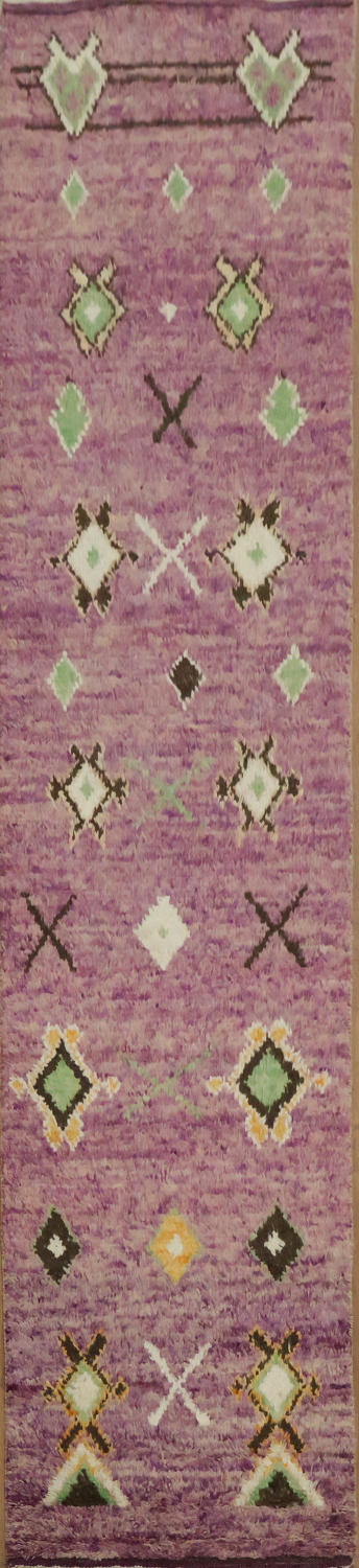 Tribal Moroccan Handmade Runner Rug 3x13