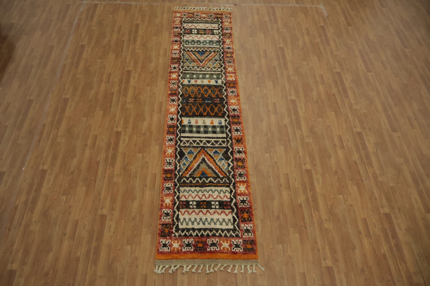 Tribal Moroccan Oriental Runner Rug 3x13