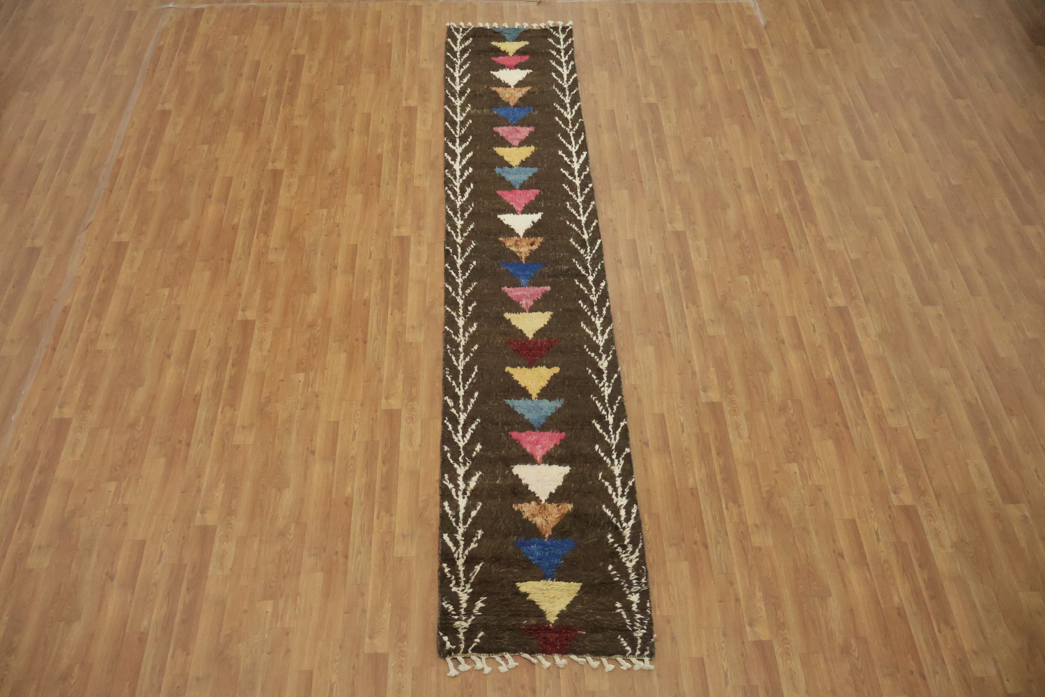 Tribal Moroccan Wool Runner Rug 3x12