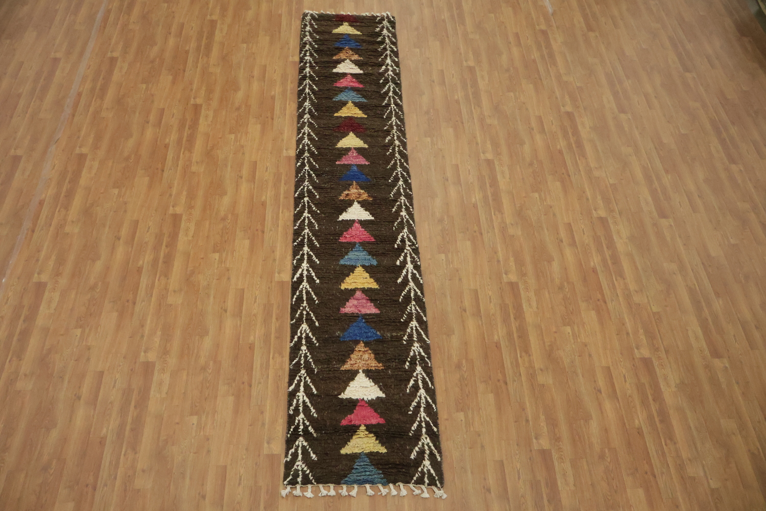 Tribal Moroccan Wool Runner Rug 3x12