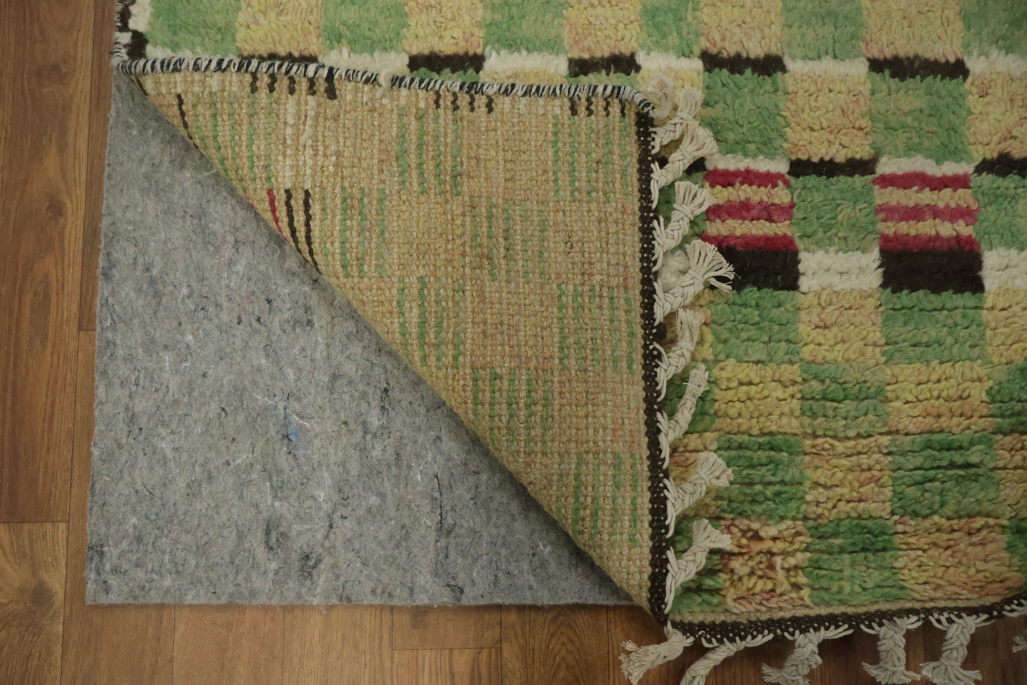 Checkered Moroccan Wool Runner Rug 3x12