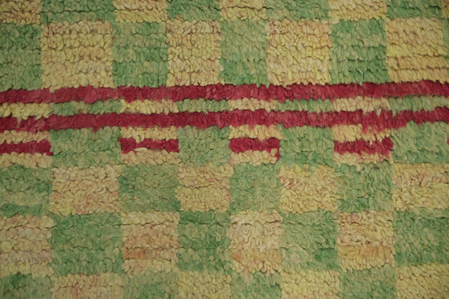 Checkered Moroccan Wool Runner Rug 3x12