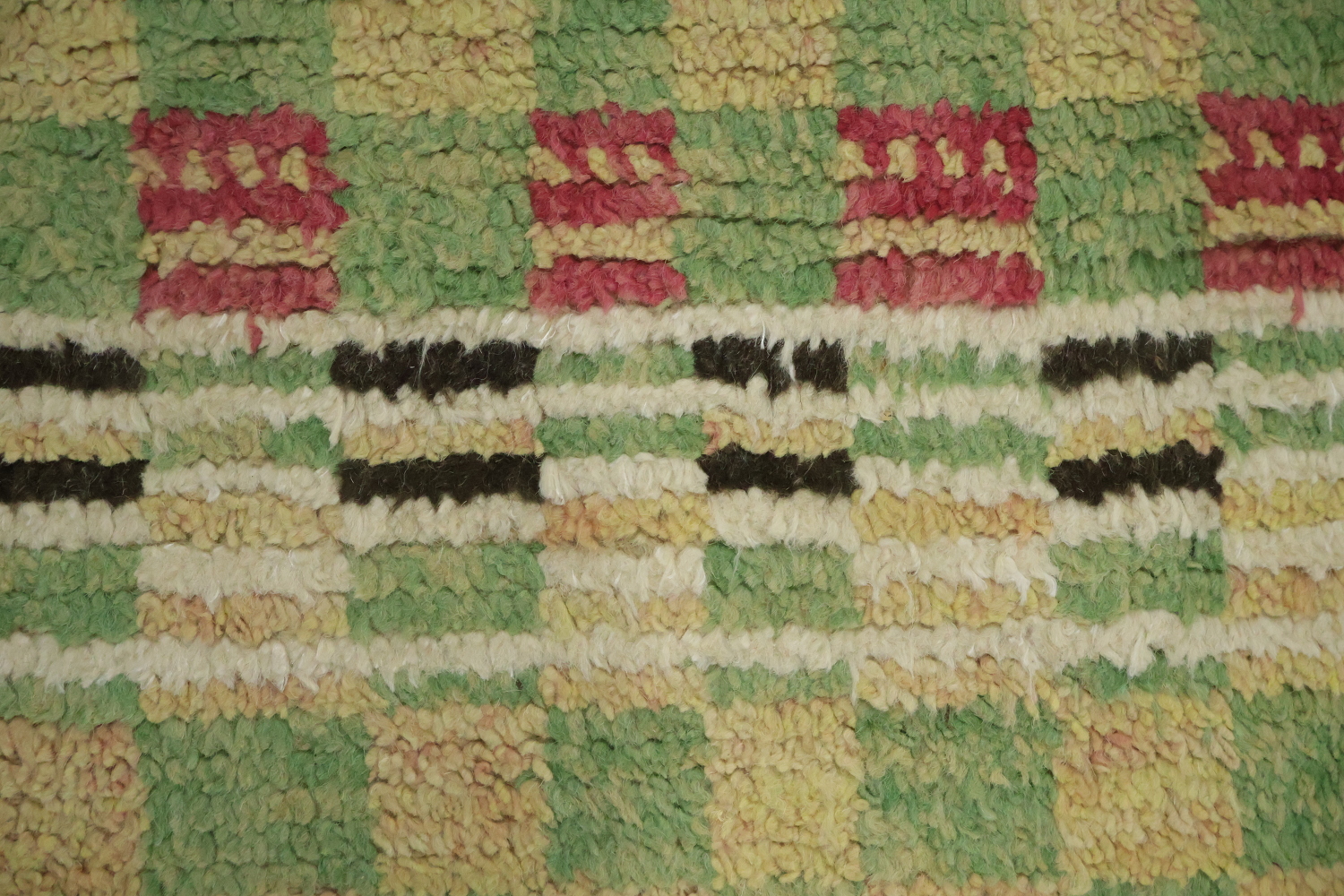 Checkered Moroccan Wool Runner Rug 3x12