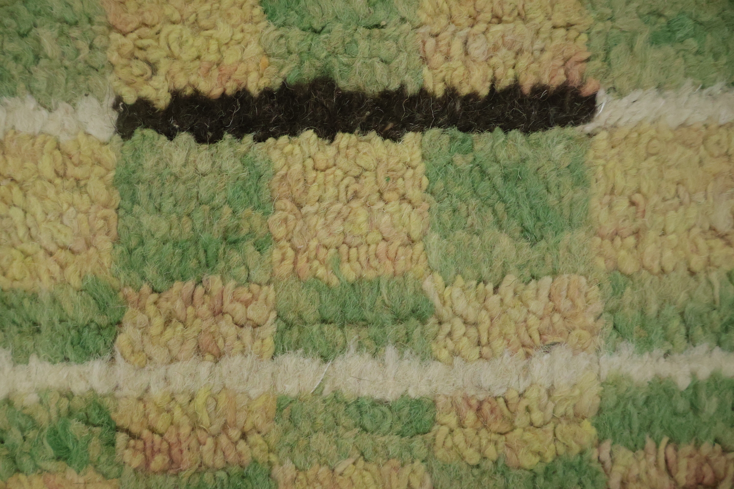 Checkered Moroccan Wool Runner Rug 3x12