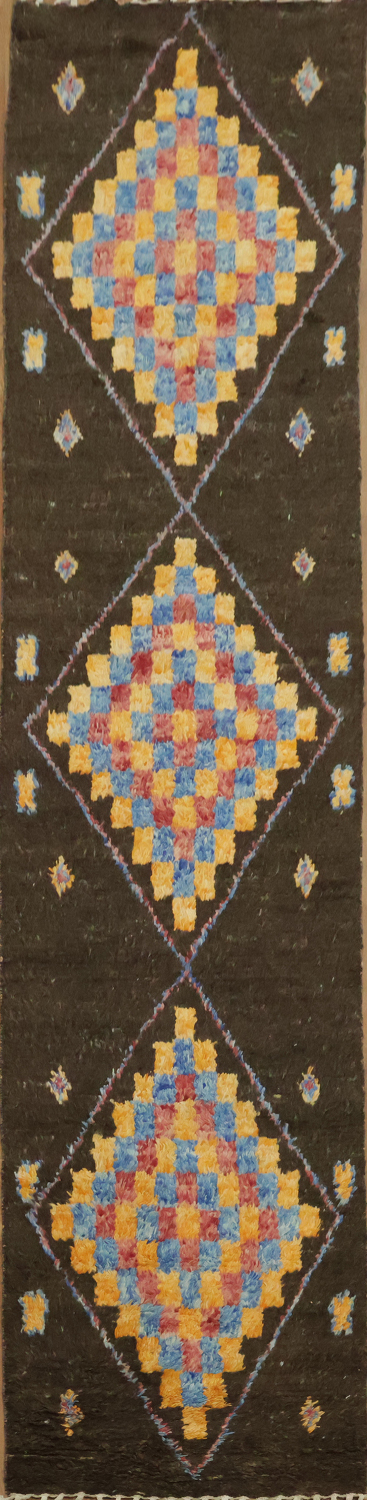 Geometric Moroccan Oriental Runner Rug 3x13