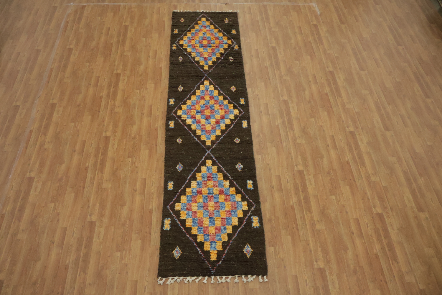 Geometric Moroccan Oriental Runner Rug 3x13