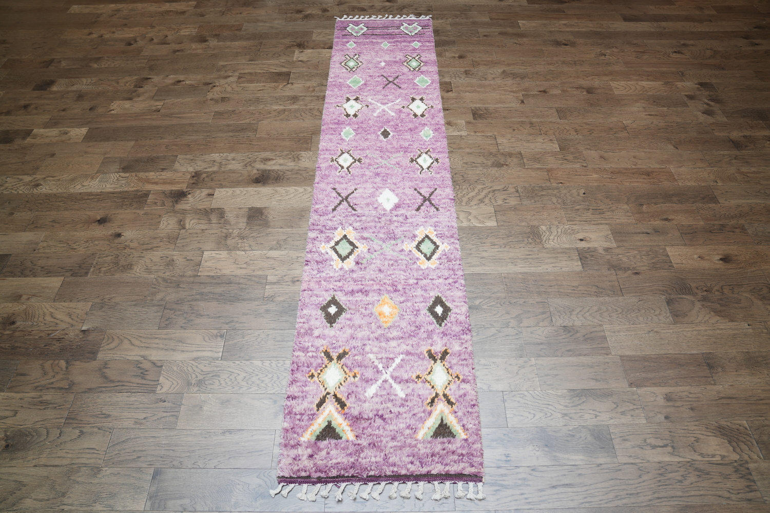 Chic Purple Moroccan Runner with Modern Bohemian Charm 3x13 ft