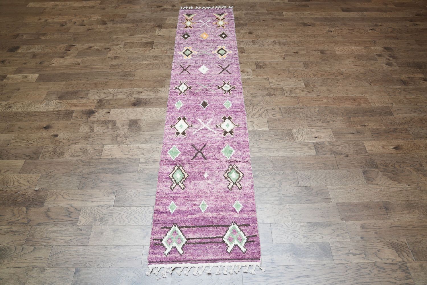 Chic Purple Moroccan Runner with Modern Bohemian Charm 3x13 ft