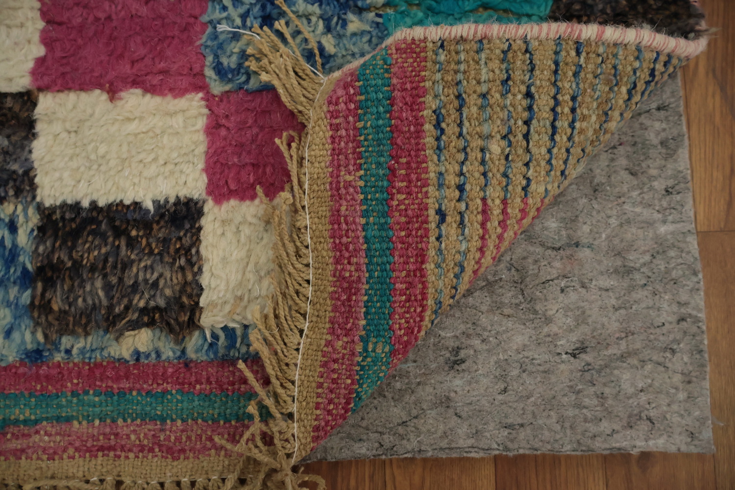 Eclectic Pixel Design Colorful Moroccan Wool Large Rug 10x15