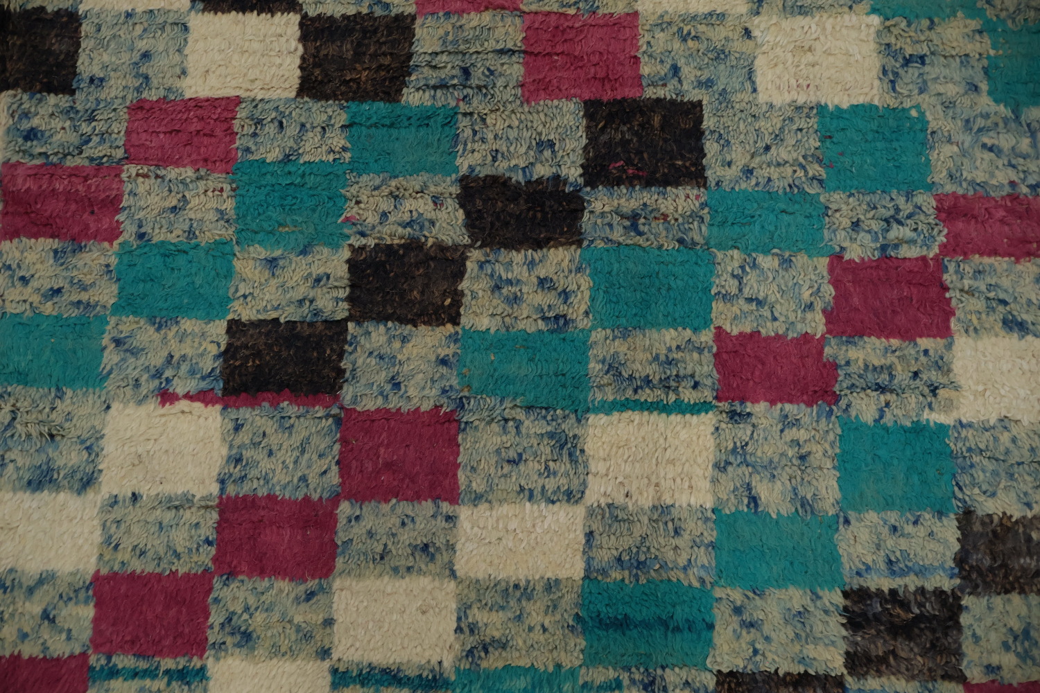 Eclectic Pixel Design Colorful Moroccan Wool Large Rug 10x15