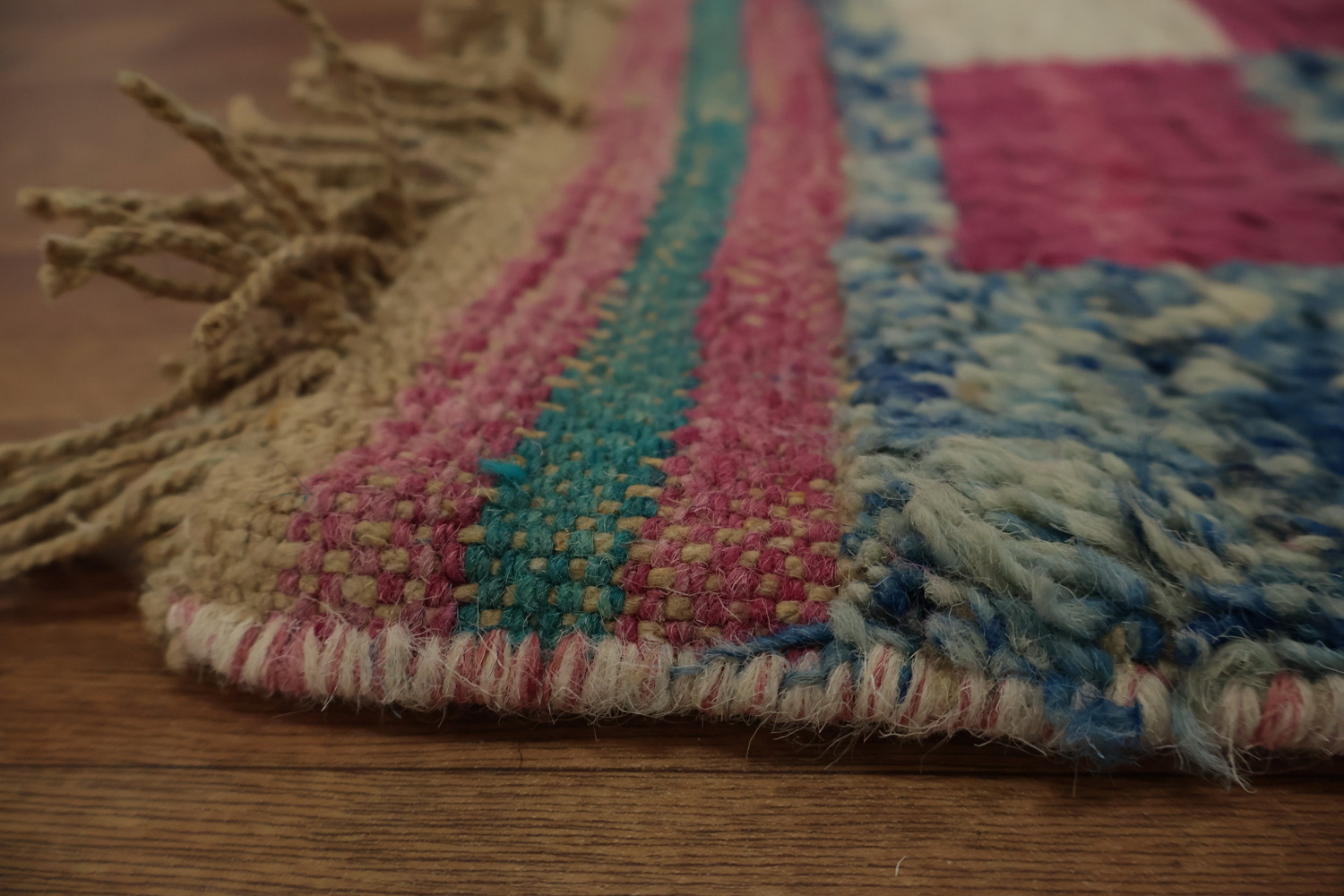 Eclectic Pixel Design Colorful Moroccan Wool Large Rug 10x15