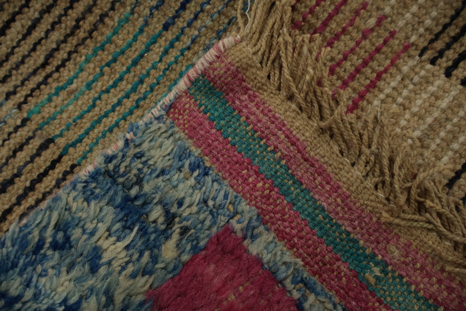 Eclectic Pixel Design Colorful Moroccan Wool Large Rug 10x15