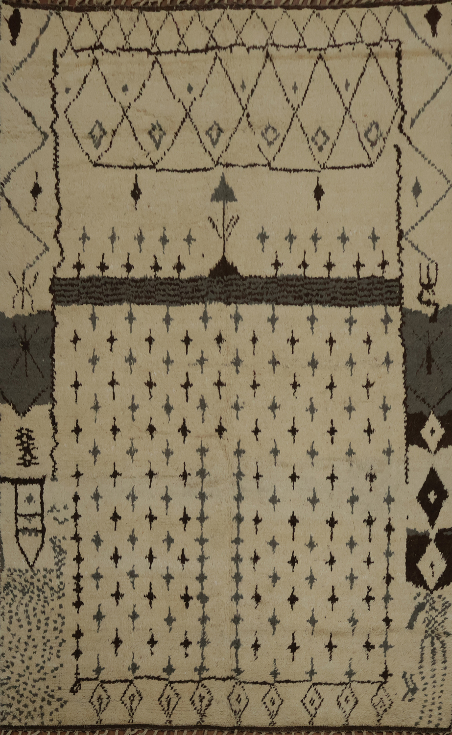 Sophisticated Moroccan Area Rug 8x11 with Subtle Tribal Detailing