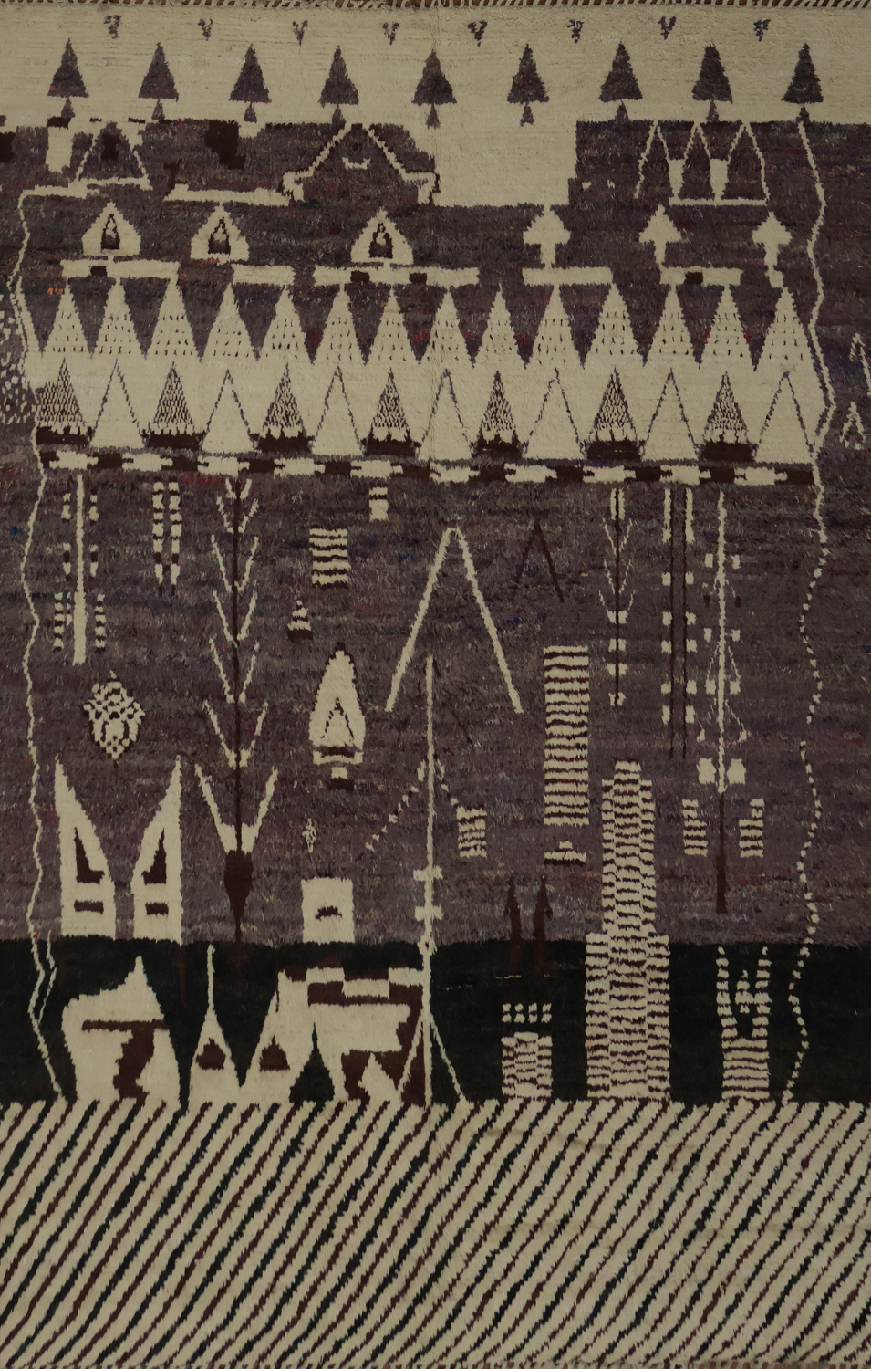 Earthy Tone Moroccan Handmade Large Rug 10x14 with Tribal Motifs
