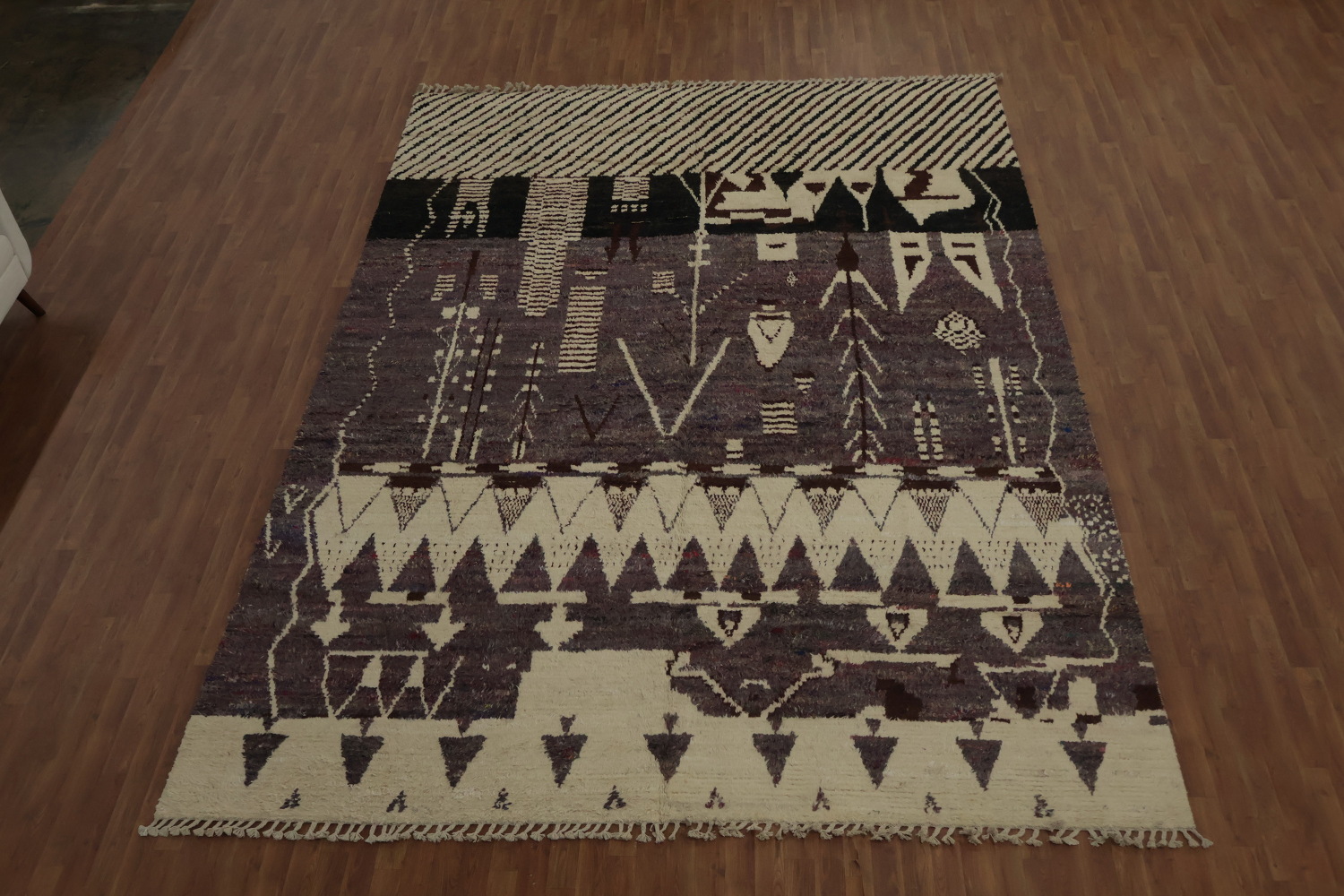 Earthy Tone Moroccan Handmade Large Rug 10x14 with Tribal Motifs