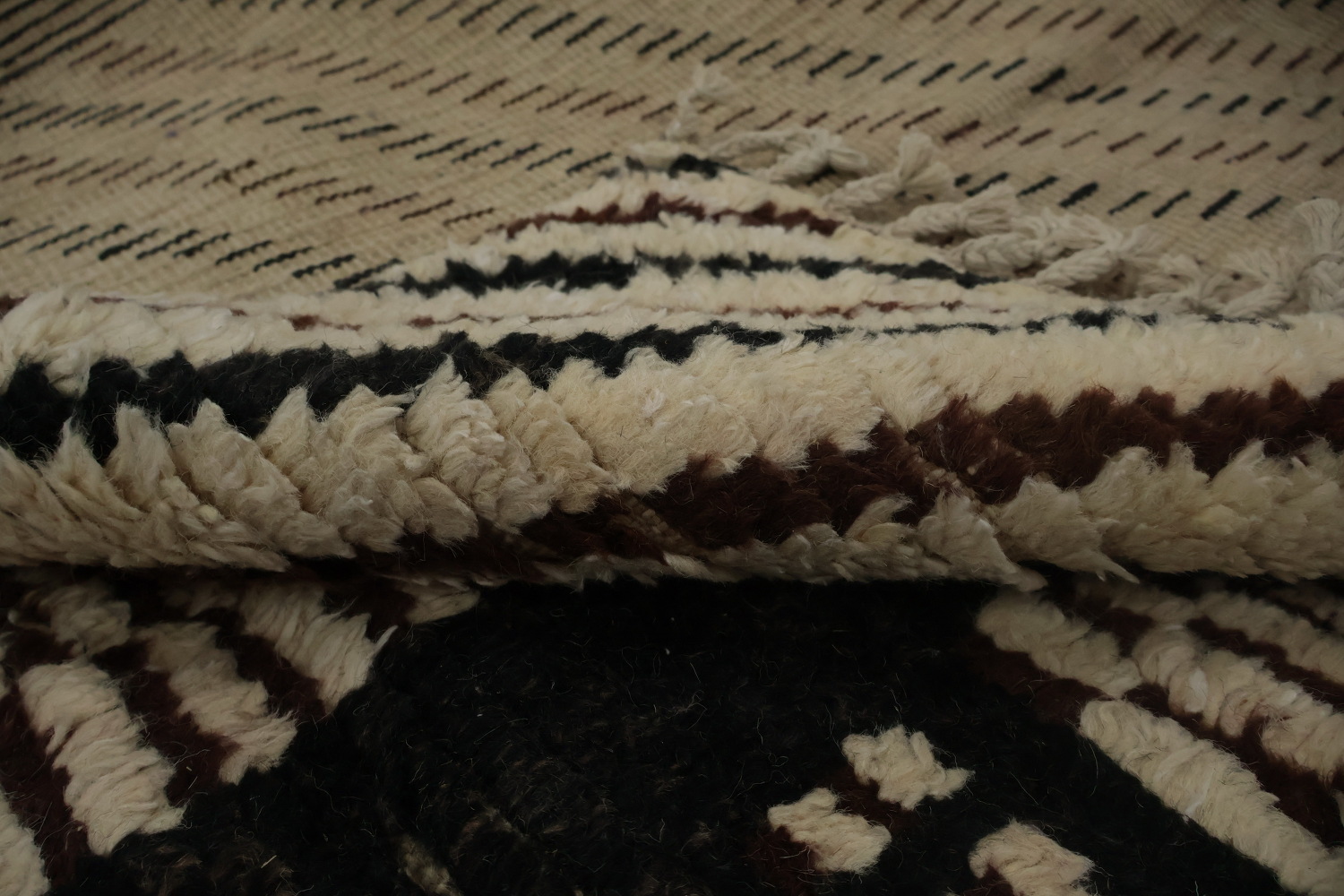 Earthy Tone Moroccan Handmade Large Rug 10x14 with Tribal Motifs