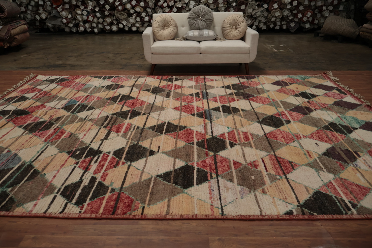 Rustic Charm Diamond Moroccan Large Rug 10x14 to Enrich Any Living Space