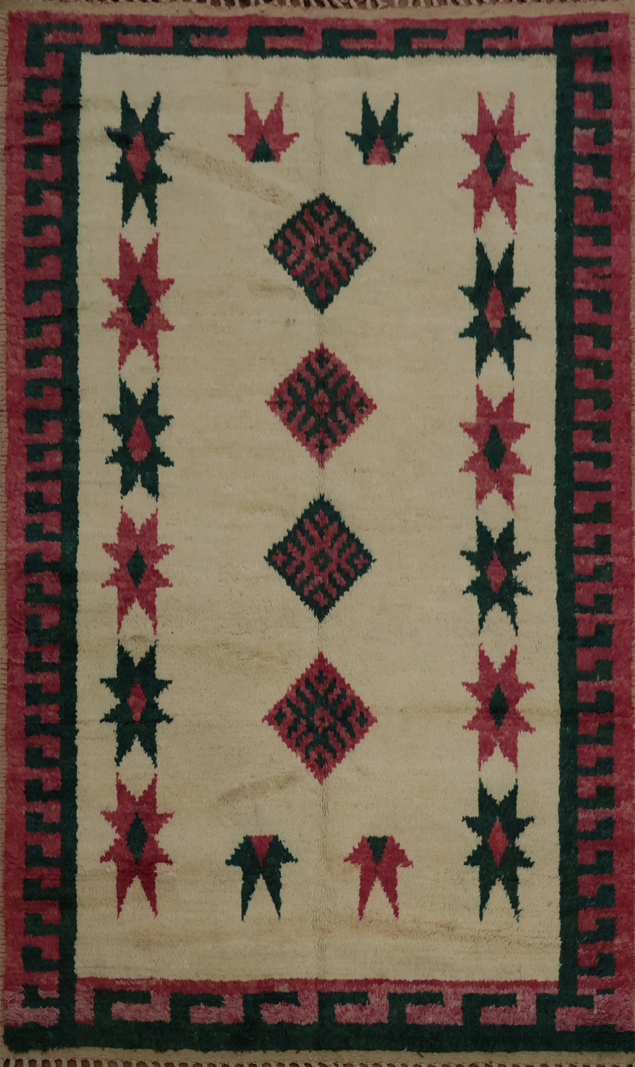 Handcrafted Moroccan Wool Area Rug 6x9 Geometric Design