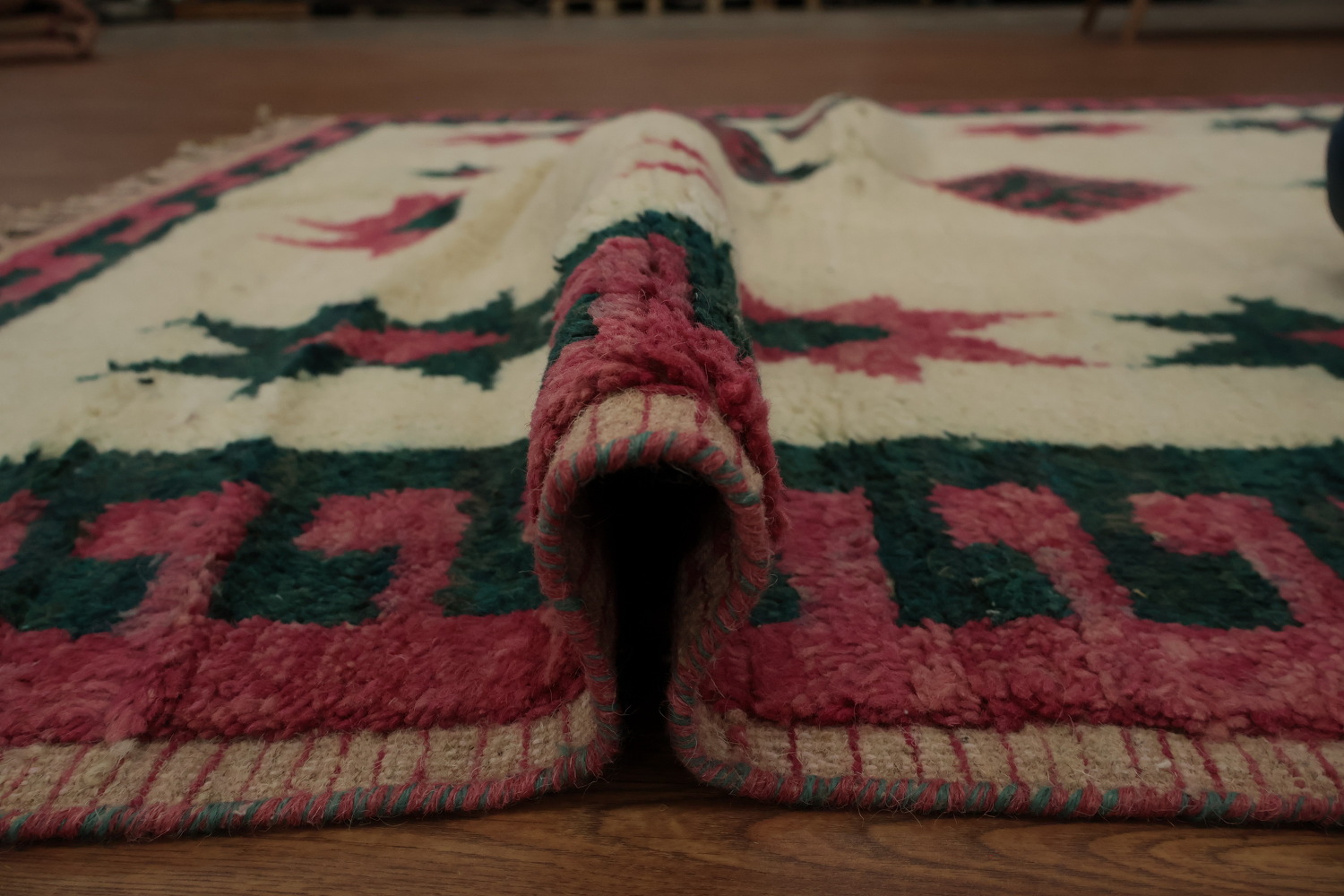 Handcrafted Moroccan Wool Area Rug 6x9 Geometric Design