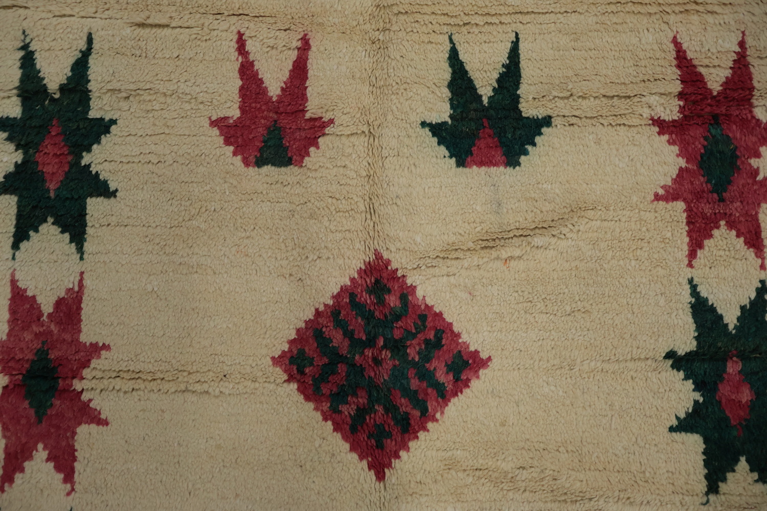 Handcrafted Moroccan Wool Area Rug 6x9 Geometric Design