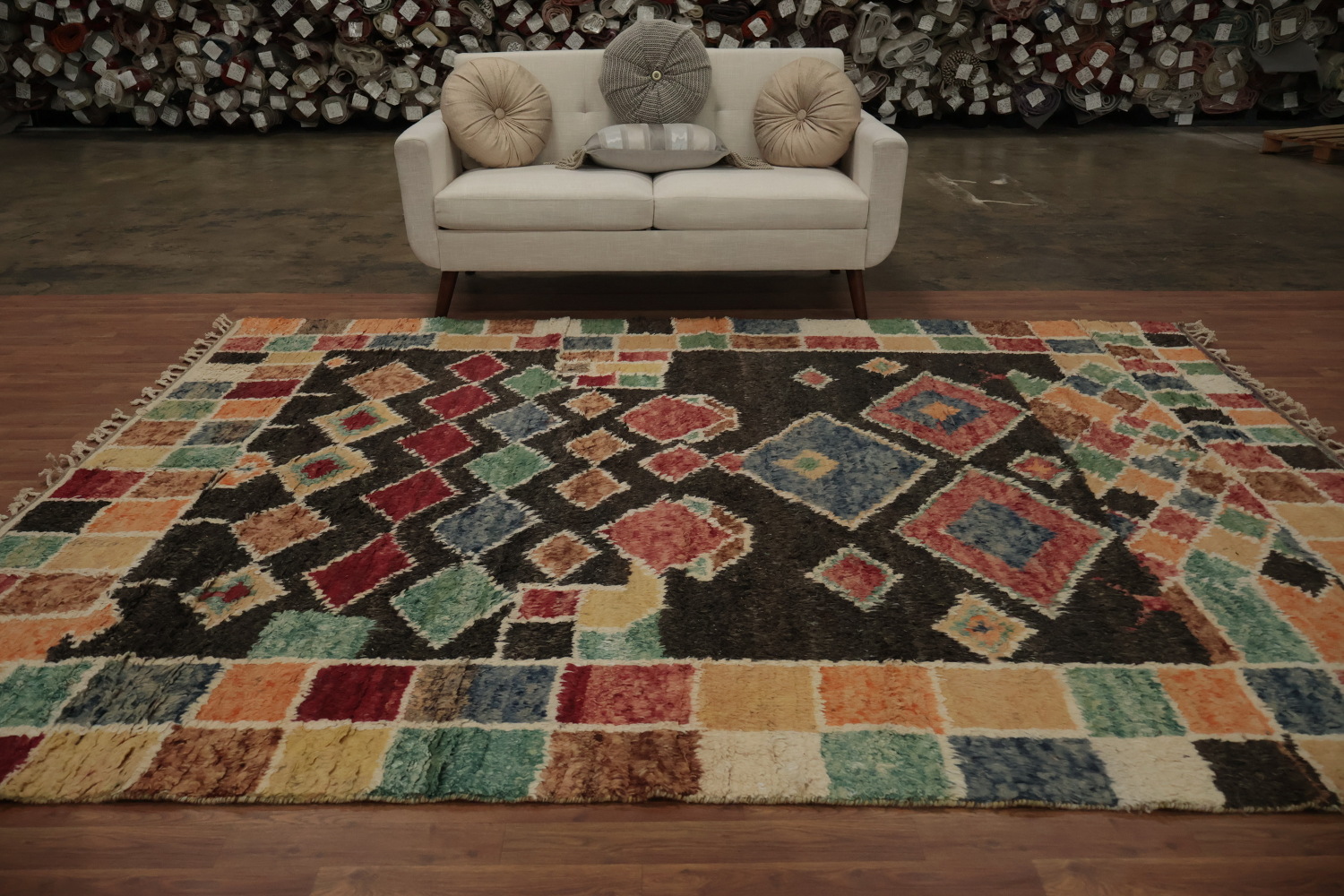Multicolor Mosaic Moroccan Area Rug 8x10 for a Vibrant Homely Touch