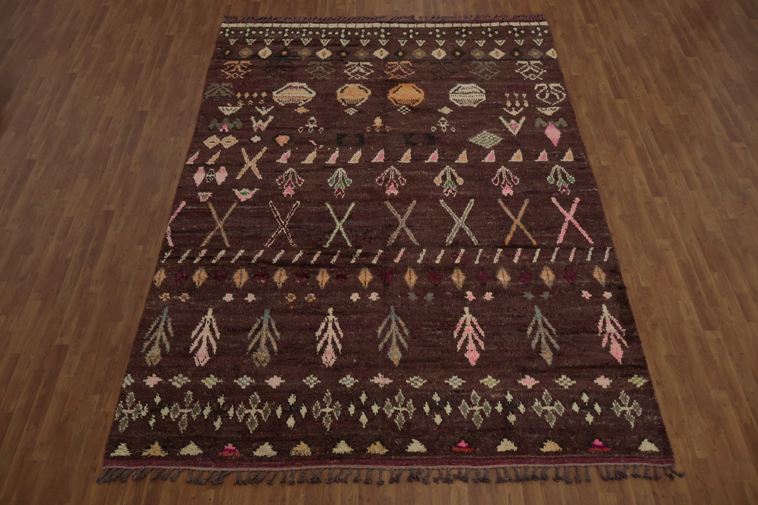 Geometric Moroccan Wool Area Rug 9x13