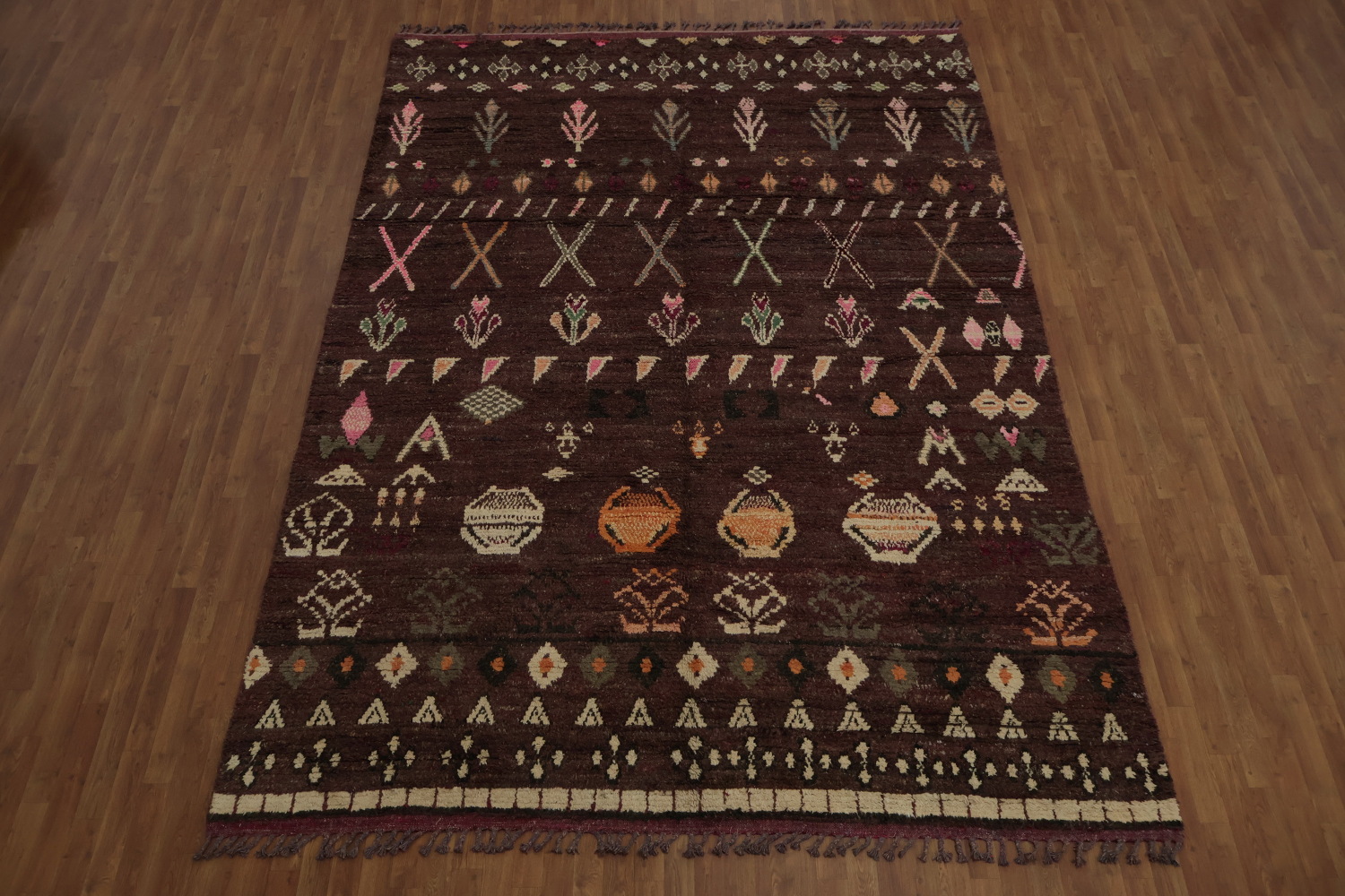 Geometric Moroccan Wool Area Rug 9x13