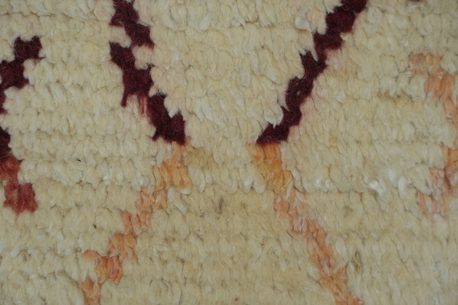 Versatile Off-White Moroccan Rug with Colorful Abstract Diamond Motifs 6x9