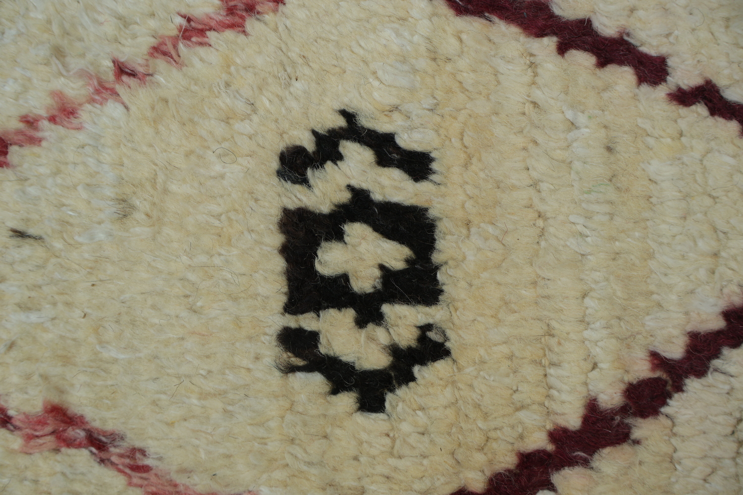 Versatile Off-White Moroccan Rug with Colorful Abstract Diamond Motifs 6x9