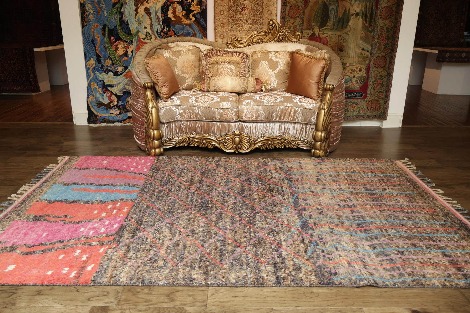 Artisan Handmade Authentic Moroccan Rug with Colorful Patterns 6x10
