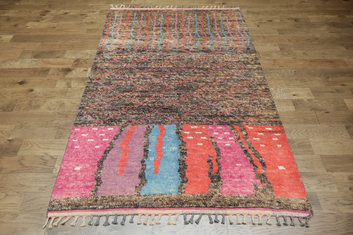 Artisan Handmade Authentic Moroccan Rug with Colorful Patterns 6x10