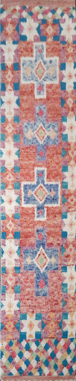 Vibrant Southwestern Pattern Moroccan Runner Rug for Cozy Home Decor 3x13 ft