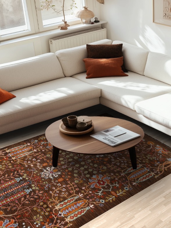 Vegetable Dye Ziegler Wool Area Rug 5x8