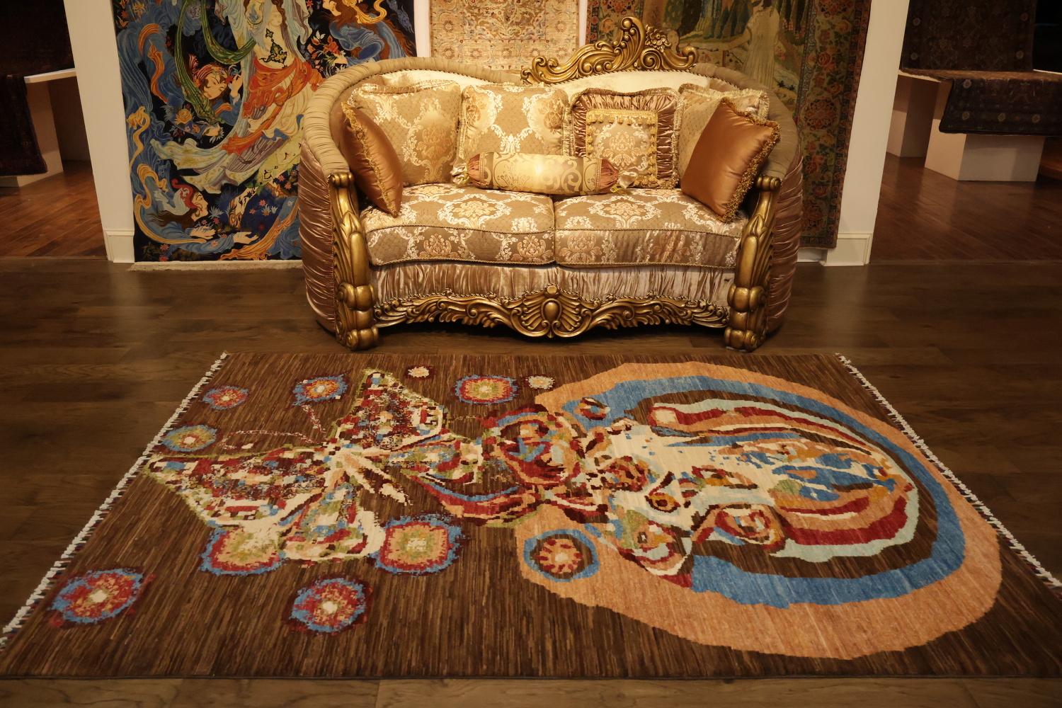 Colorful Butterfly and Earth Toned Abstract Rug for Elegance 6x8