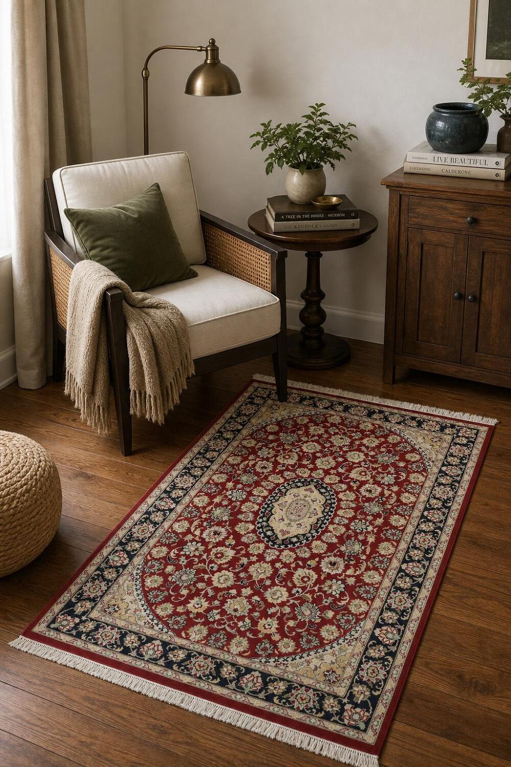 Vegetable Dye Nain Handmade Wool Area Rug 4x6