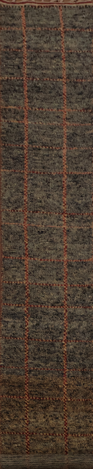 Handmade Moroccan Wool Runner Rug 2x17