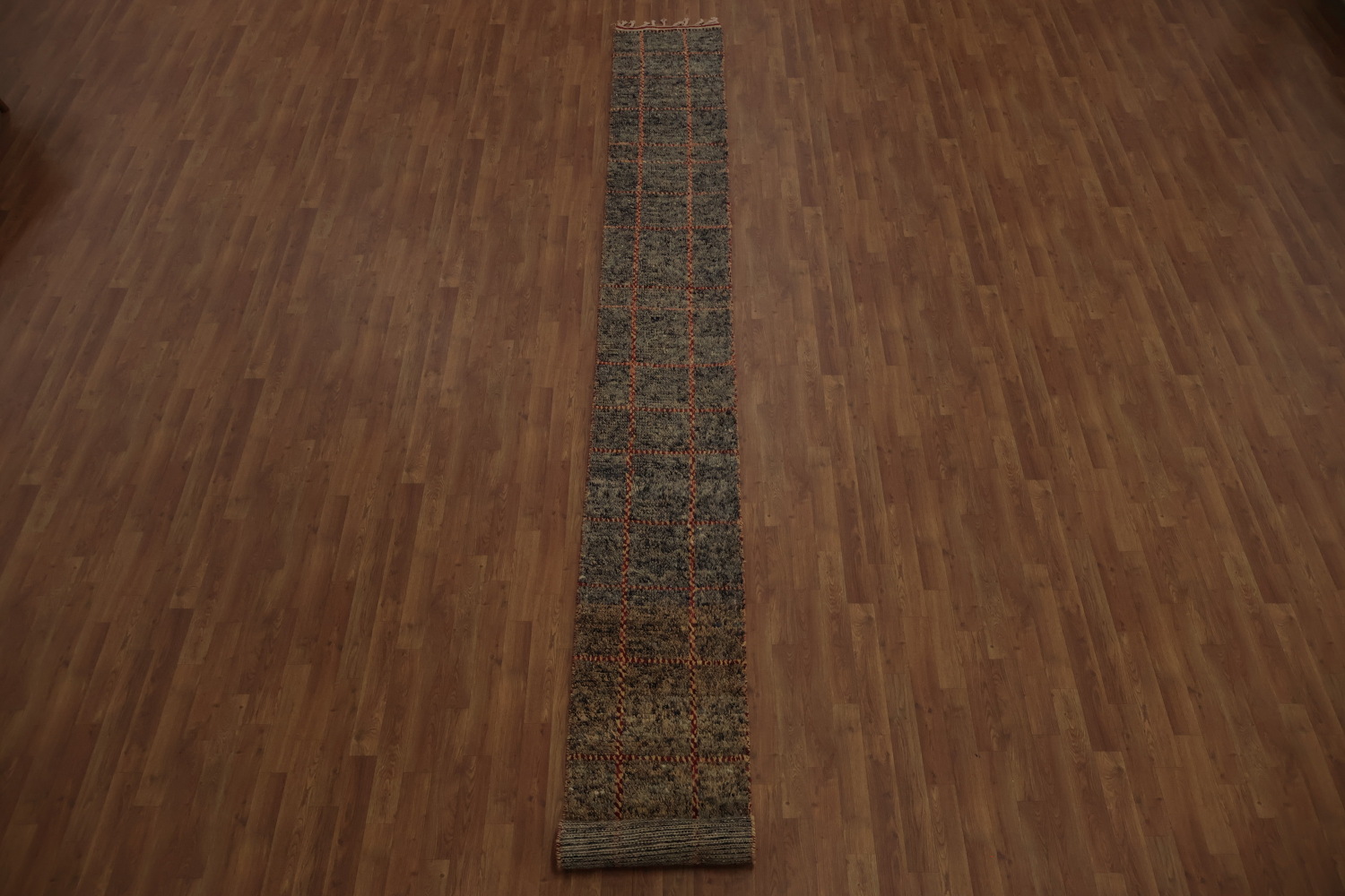 Handmade Moroccan Wool Runner Rug 2x17