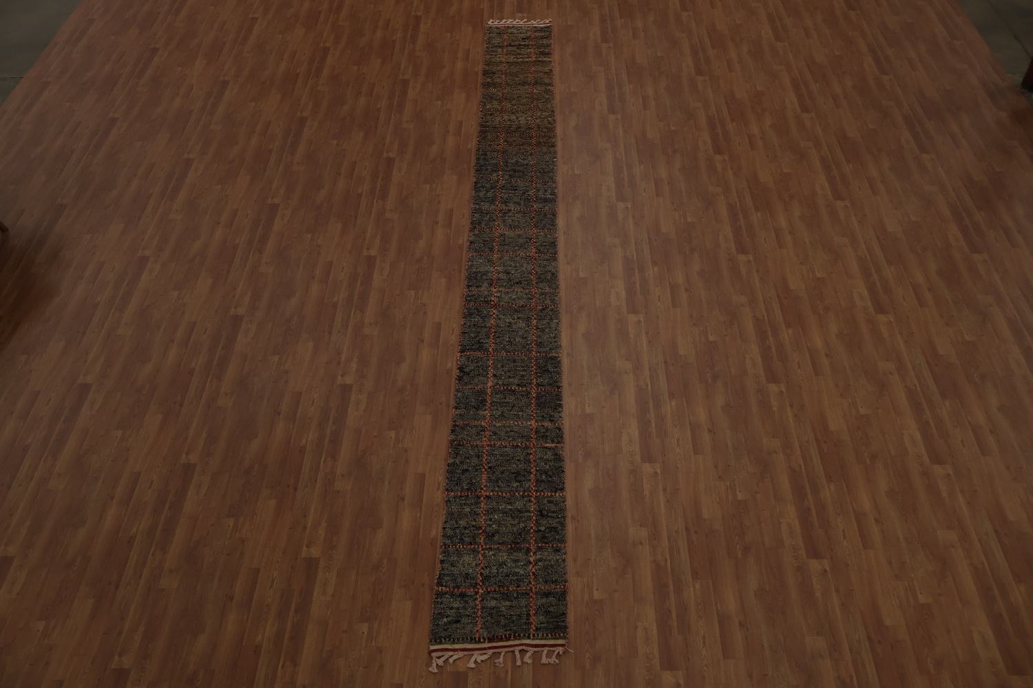 Handmade Moroccan Wool Runner Rug 2x17