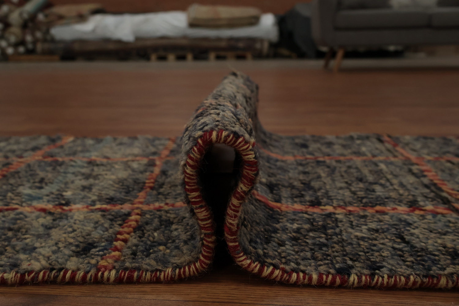 Handmade Moroccan Wool Runner Rug 2x17