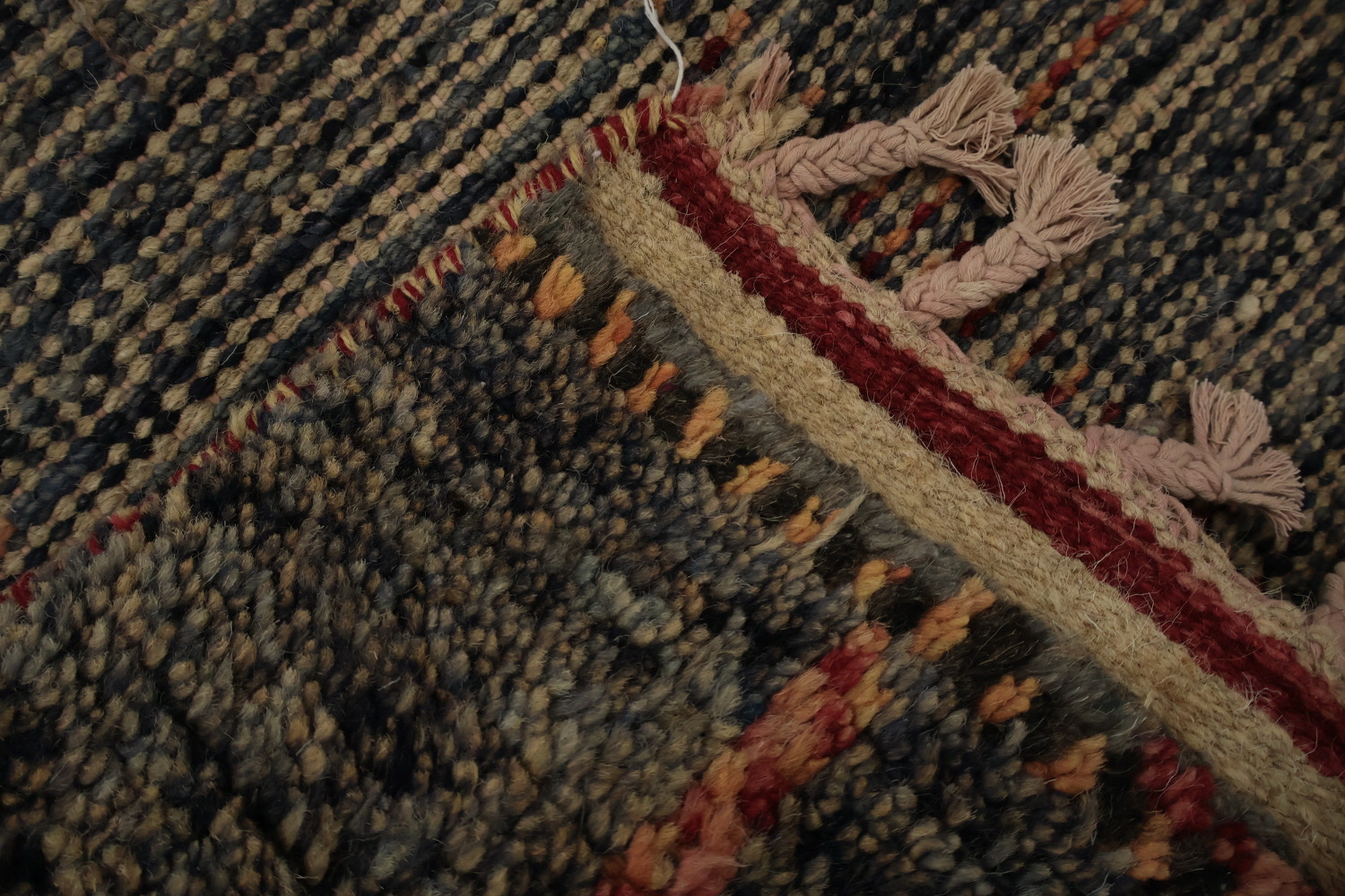 Handmade Moroccan Wool Runner Rug 2x17