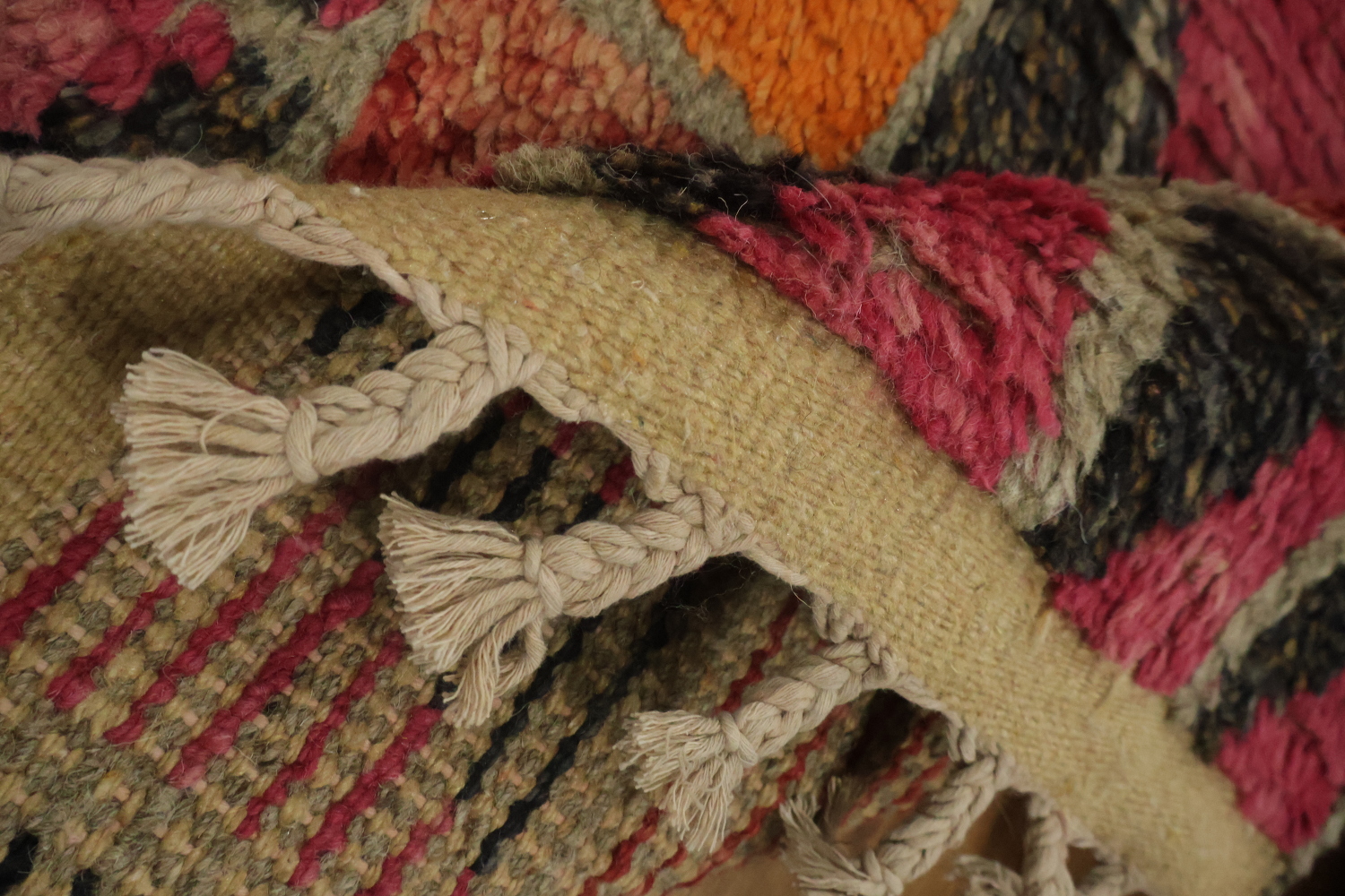 Geometric Moroccan Wool Runner Rug 3x13