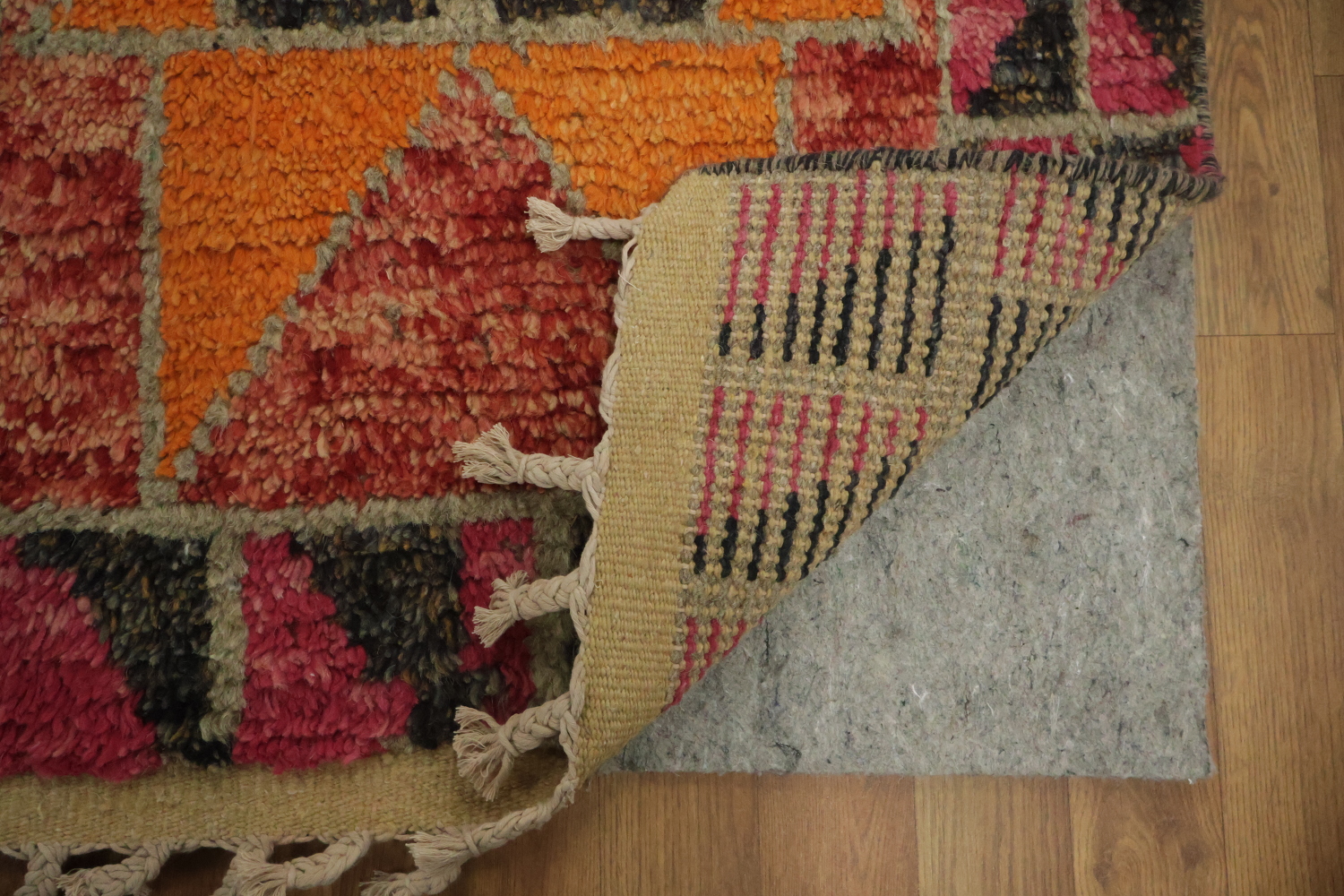 Geometric Moroccan Wool Runner Rug 3x13