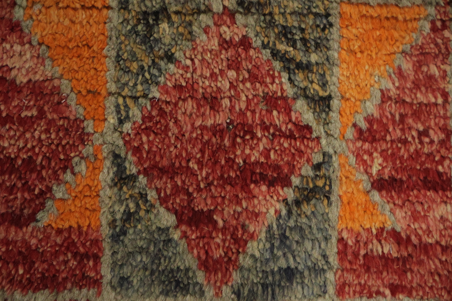 Geometric Moroccan Wool Runner Rug 3x13