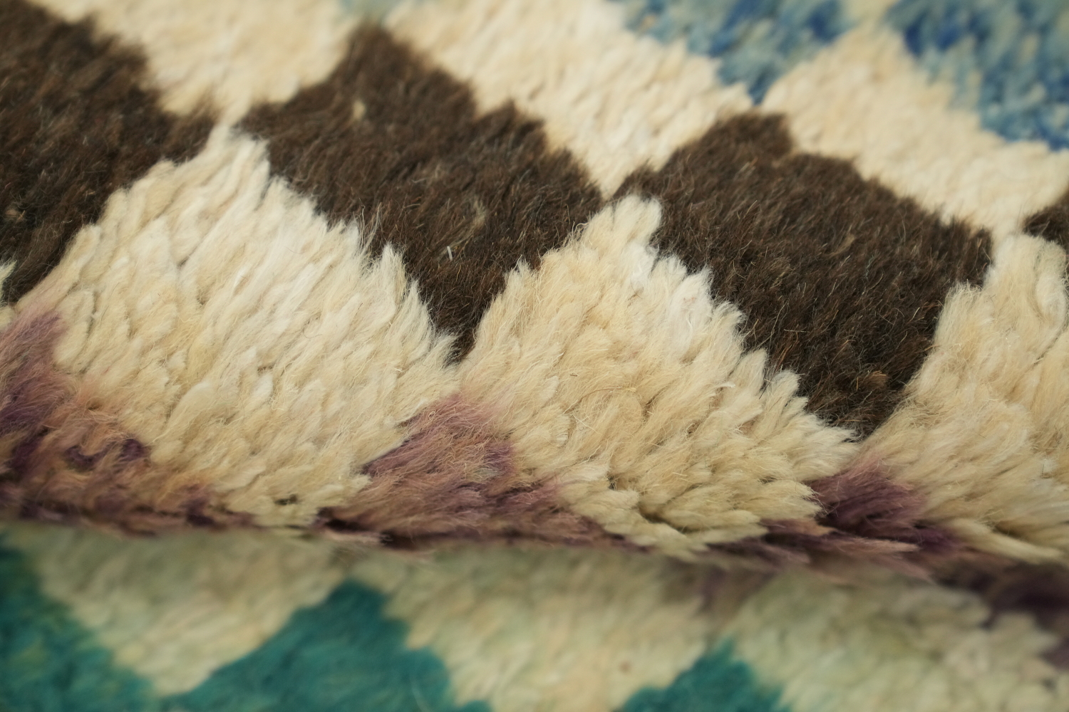 Checkered Moroccan Wool Runner Rug 3x13