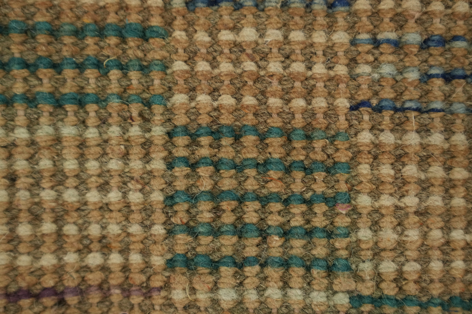 Checkered Moroccan Wool Runner Rug 3x13