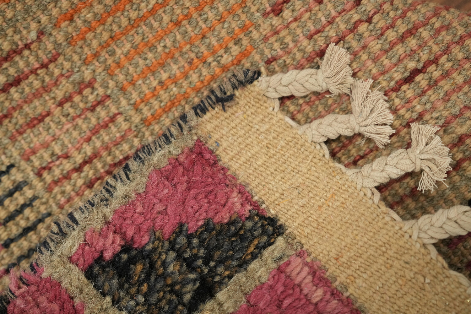 Geometric Moroccan Wool Runner Rug 2x13