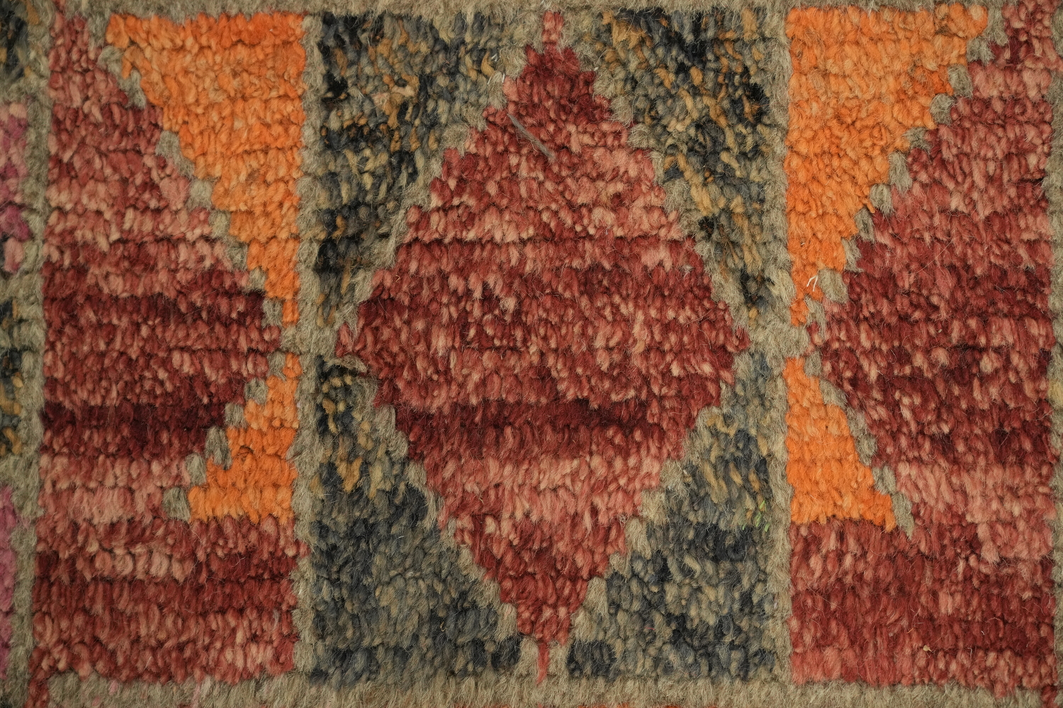 Geometric Moroccan Wool Runner Rug 2x13